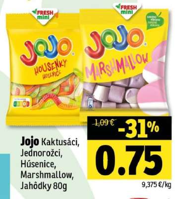 Jojo Kaktusáci, Jednorožci, Húsenice, Marshmallow, Jahôdky 80g