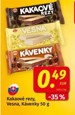 Kakaové rezy, Vesna, Kávenky 50 g