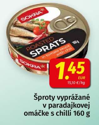 Šproty vyprážané v paradajkovej omáčke s chilli 160 g