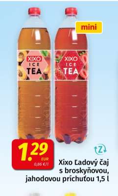 Xixo Ľadový čaj s broskyňovou, jahodovou príchuťou 1,5 l