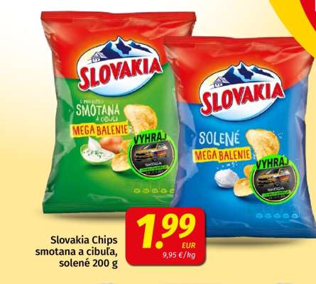 Slovakia Chips smotana a cibuľa, solené 200 g