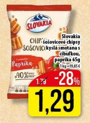Slovakia Šošovicové chipsy kyslá smotana s cibuľkou, paprika 65g