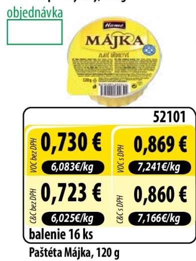 Paštéta Májka, 120 g