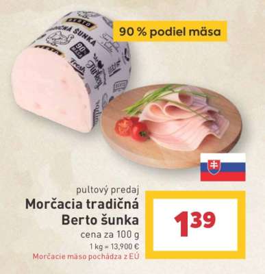 Morčacia tradičná Berto šunka
