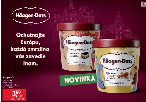 Häagen-Dazs zmrzlina rôzne druhy