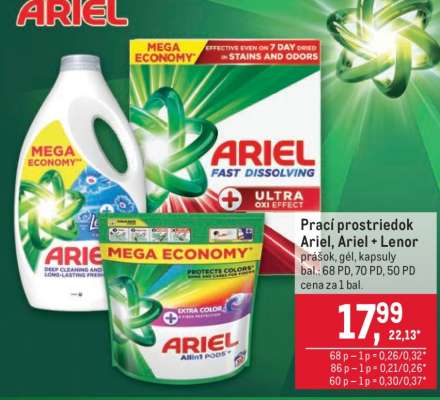 Prací prostriedok Ariel, Ariel + Lenor