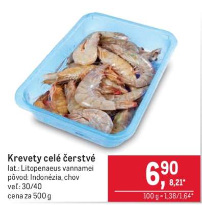 Krevety celé čerstvé