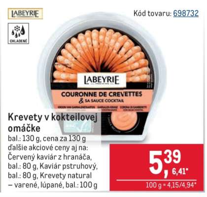 Krevety v kokteilovej omáčke