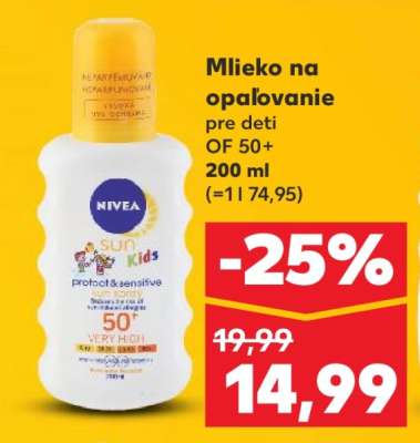 Mlieko na opaľovanie pre deti OF 50+ 200 ml