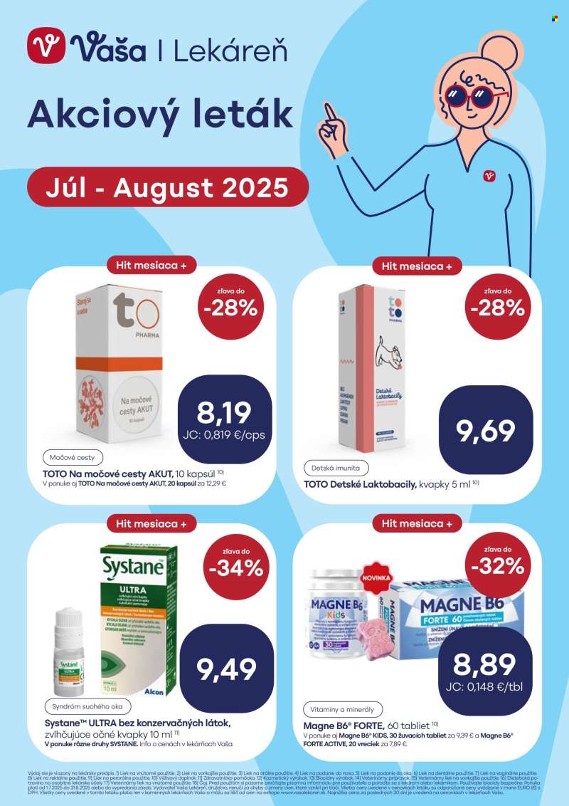 Leták Vaša lekáreň - 1.7.2025 - 31.8.2025.
