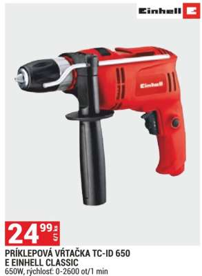 PŘÍKLEPOVÁ VRTAČKA TC-ID 650 E EINHELL CLASSIC