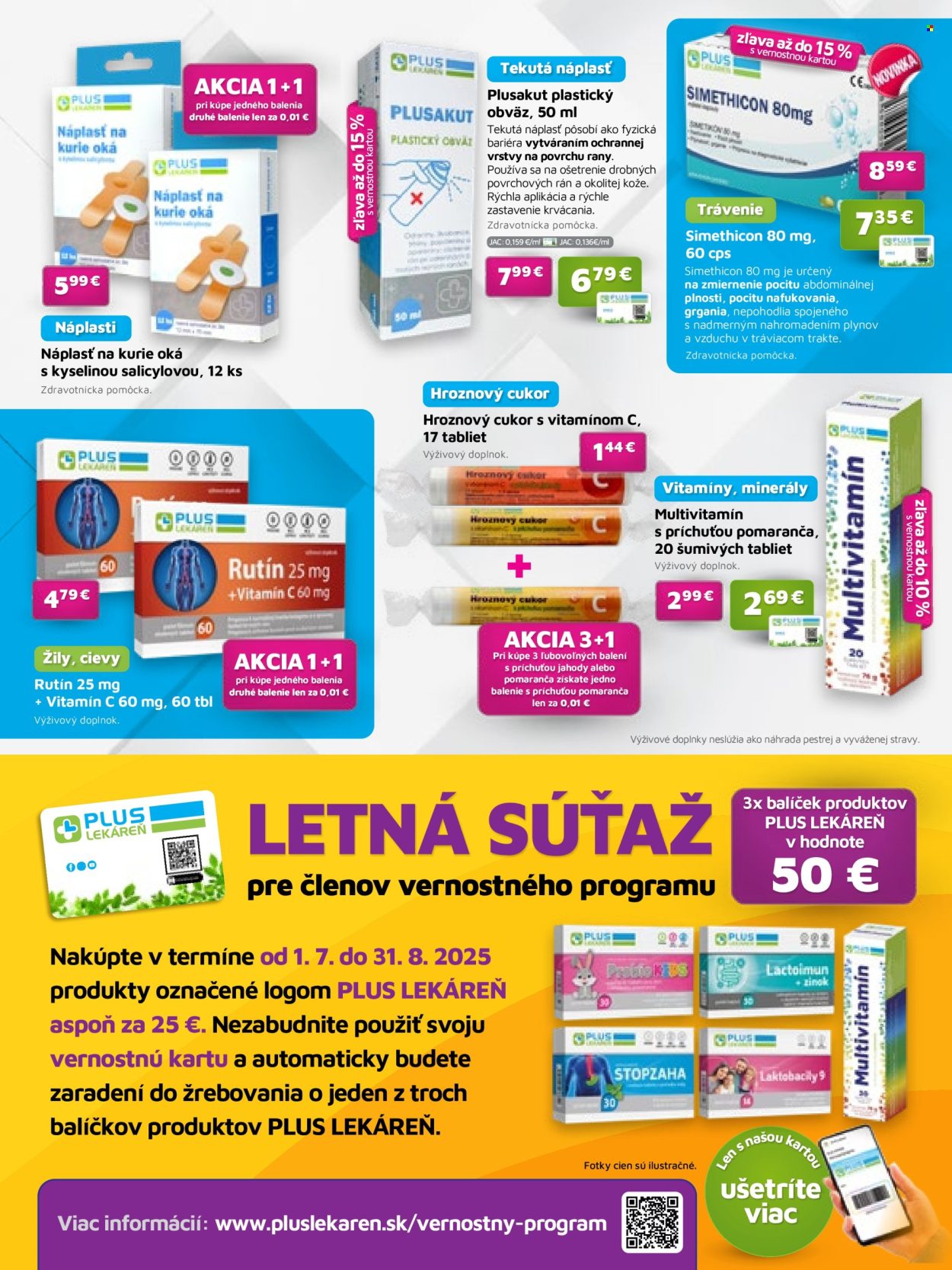 Leták Plus lekáreň - 1.7.2025 - 31.8.2025. Strana 8