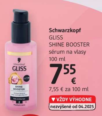 Schwarzkopf GLISS SHINE BOOSTER sérum na vlasy 100 ml