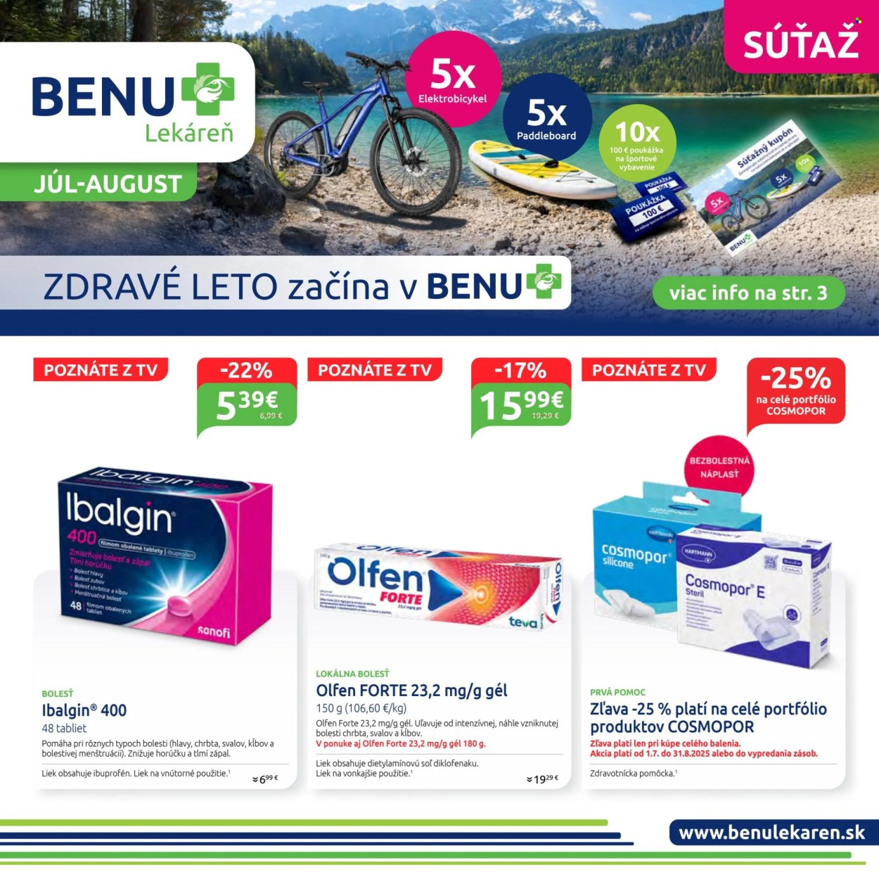 Leták BENU Lekáreň - 1.7.2025 - 31.8.2025. Strana 1