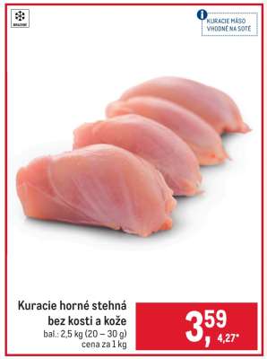 Kuracie horné stehná bez kosti a kože