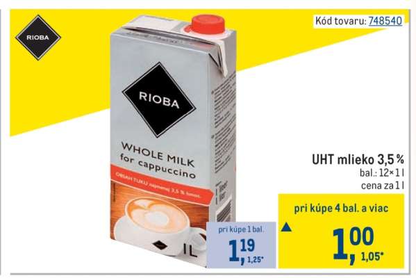 UHT mlieko 3,5 %