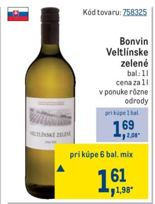 Bonvin Veltlínske zelené