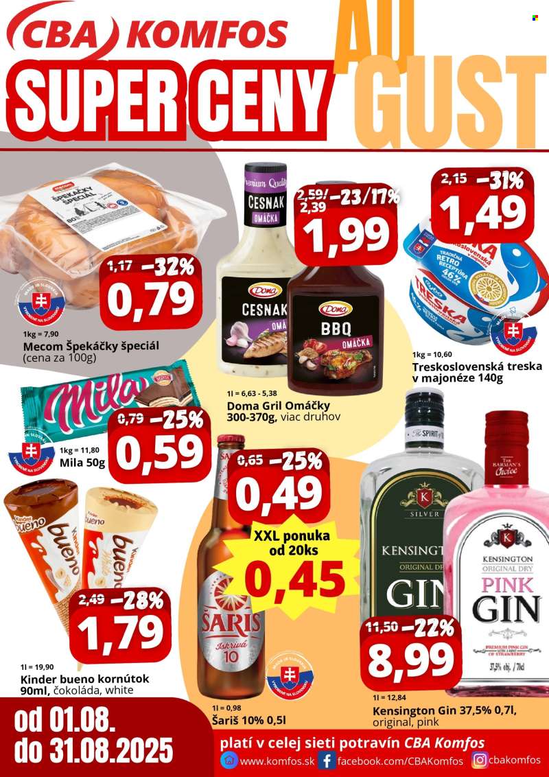 Leták CBA Komfos - 1.8.2025 - 31.8.2025.