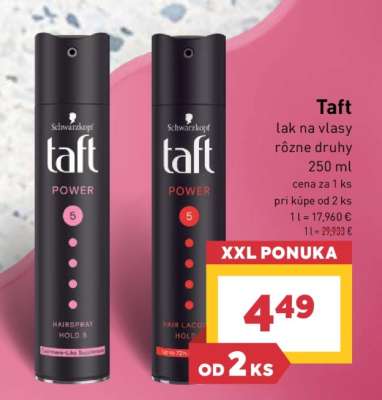 Taft lak na vlasy rôzne druhy