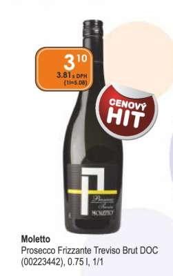Moletto Prosecco Frizzante Treviso Brut DOC (00223442), 0.75 l, 1/1