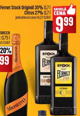 Fernet Stock Originál 35% 0,7l / Citrus 27% 0,7l