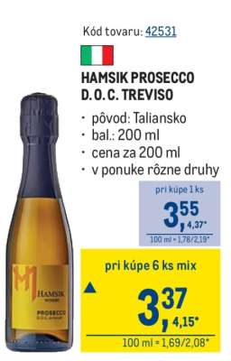 HAMSIK PROSECCO D.O.C. TREVISO
