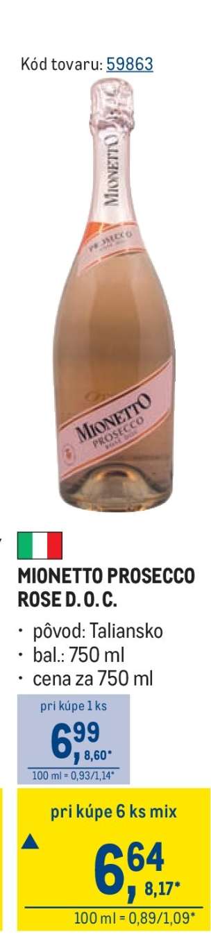 MIONETTO PROSECCO ROSÉ D.O.C.