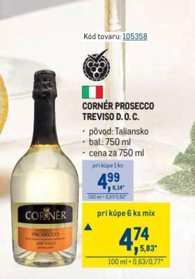 Cornér Prosecco Treviso D.O.C.