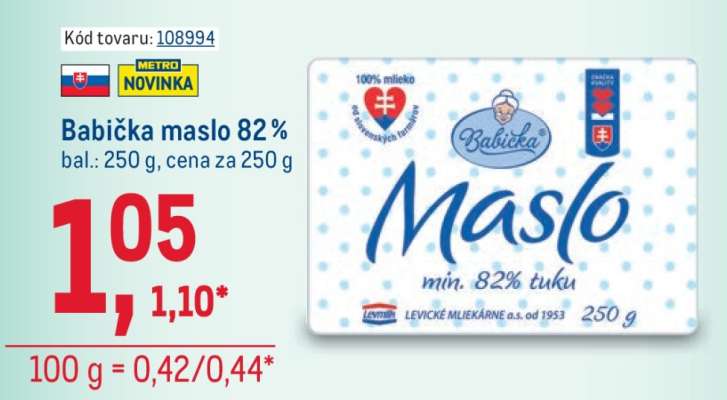 Babička maslo 82 %