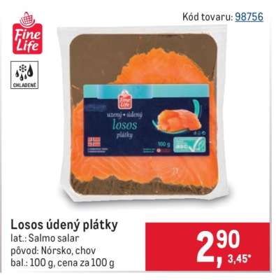 Losos údený plátky