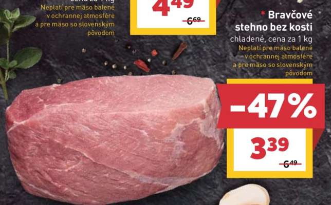 Bravčové stehno bez kosti chladené cena za 1 kg