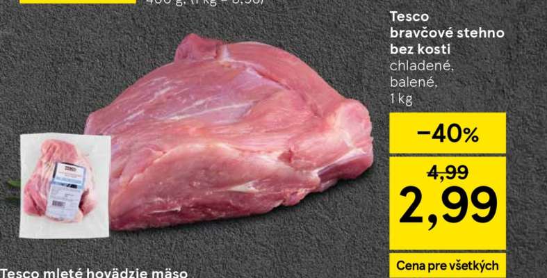 Tesco bravčové stehno bez kosti