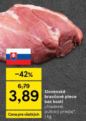 Slovenské bravčové plece bez kosti