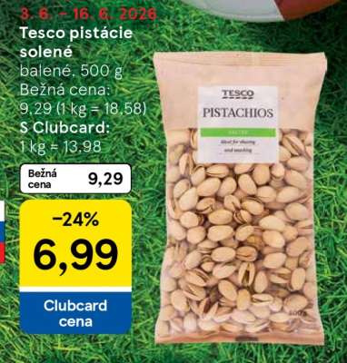 Tesco pistácie solené