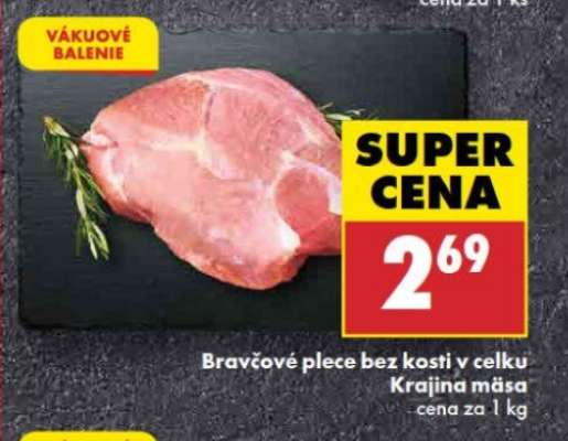 Bravčové plece bez kosti, v celku Krajina mäsa