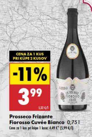 Prosecco Frizante Fiorosso Cuvée Bianco 0,75 l