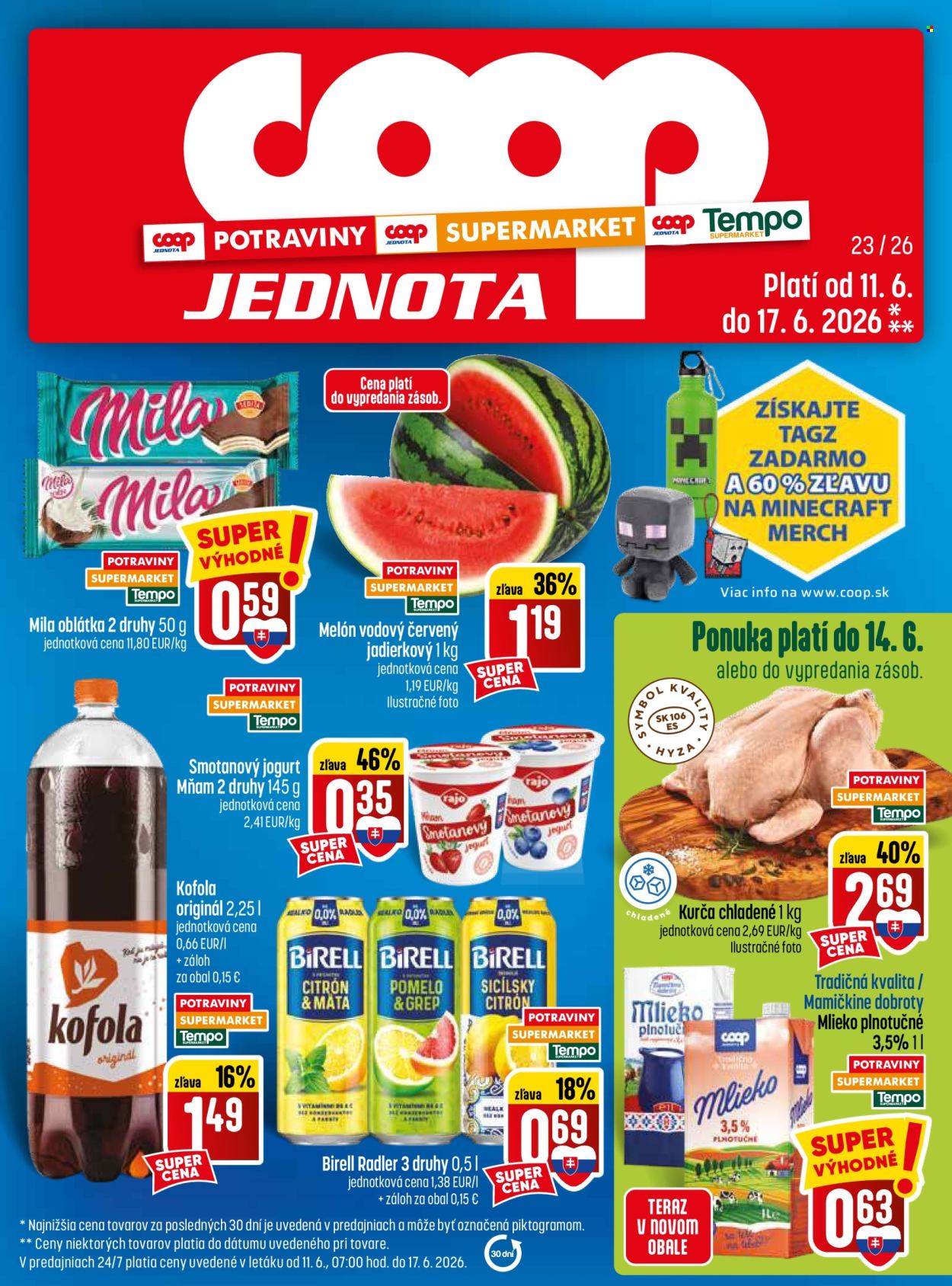 Leták COOP Jednota - 11.6.2026 - 17.6.2026. Strana 1