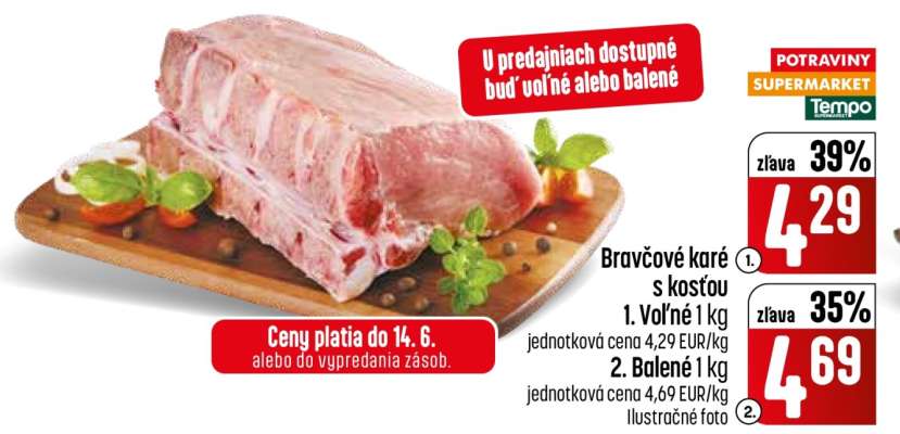 Bravčové karé s kosťou - Voľné