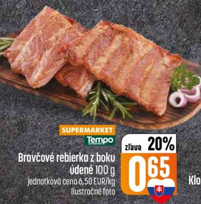 Bravčové rebierka z boku údené 100 g