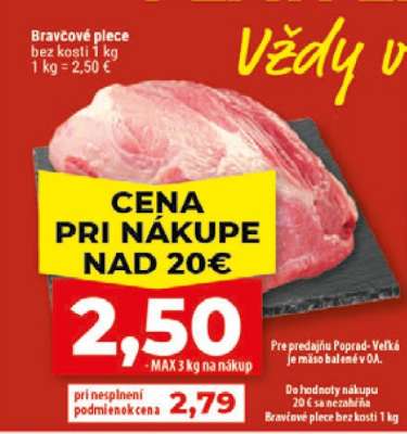 Bravčové plece bez kosti 1 kg