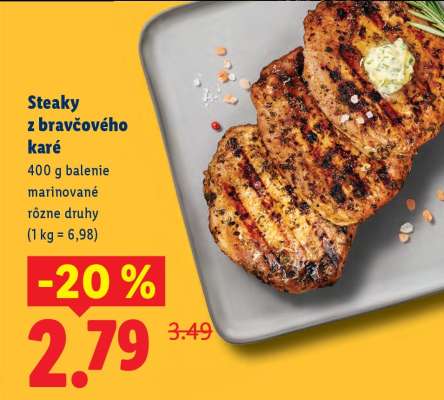 Steaky z bravčového karé