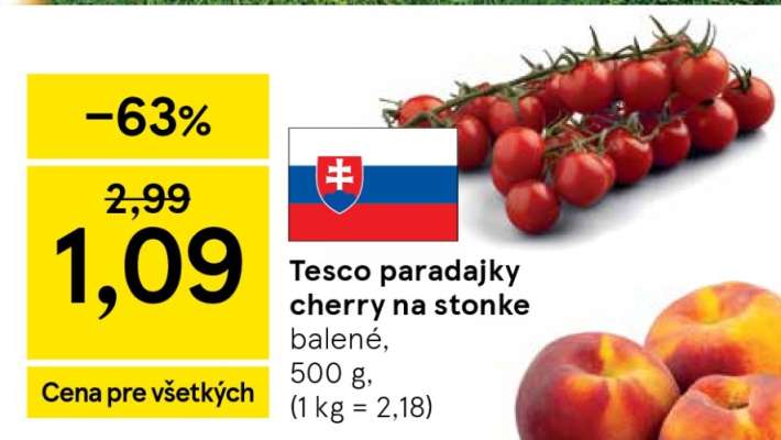 Tesco paradajky cherry na stonke