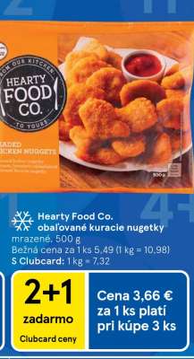 Hearty Food Co. obalované kuracie nugetky