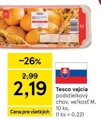 Tesco vajcia