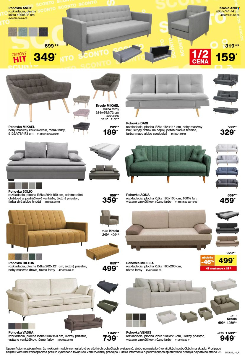 Leták Sconto nábytok - 17.6.2026 - 14.7.2026. Strana 14