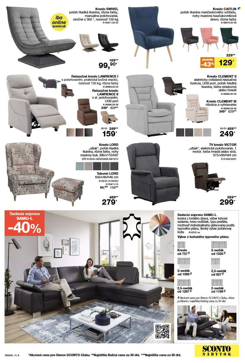 Leták Sconto nábytok - 17.6.2026 - 14.7.2026. Strana 15