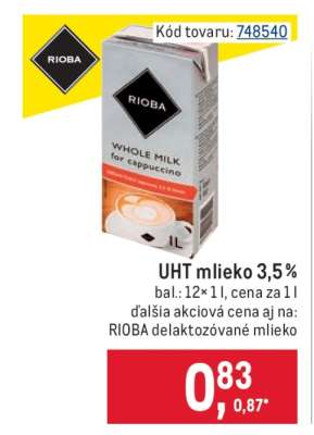 UHT mlieko 3,5 %