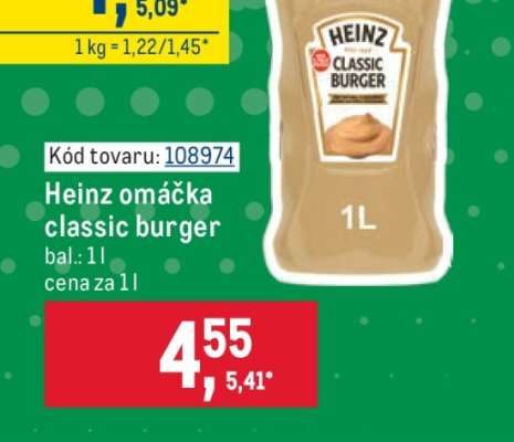 Heinz omáčka classic burger