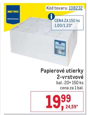 Papierové utierky 2-vrstvové