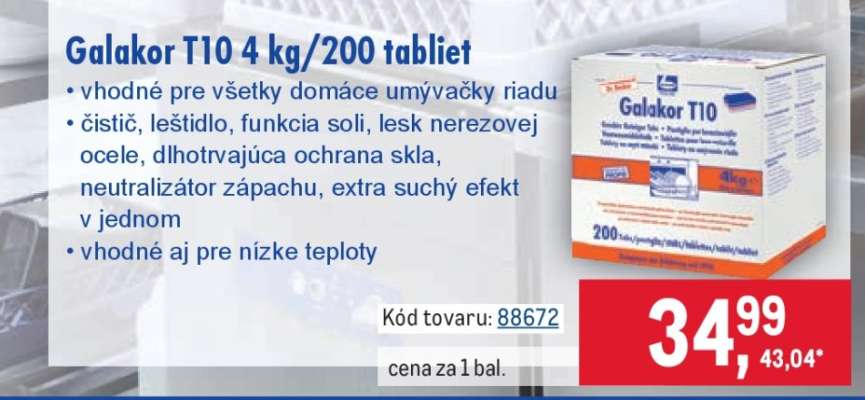 Galakor T10 4 kg/200 tabliet